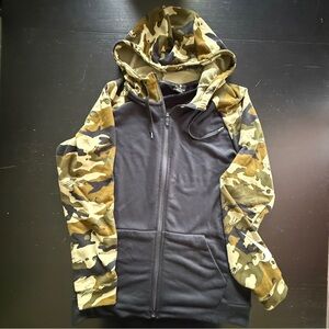 Men's Nike Dry Dri-Fit Full Zip Camoflague & Black Zip Hoodie - Size M